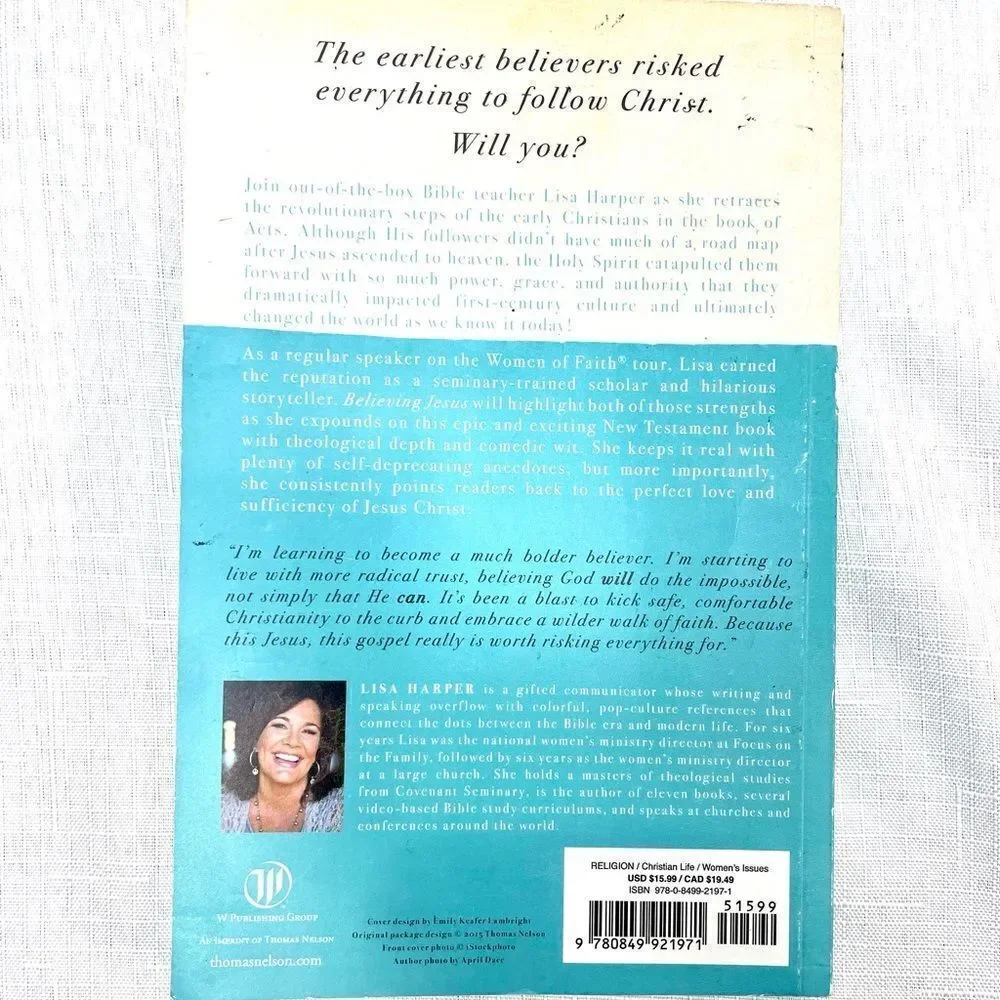 Acts Believing Jesus Book and Workbook Bible Study Lisa Harper